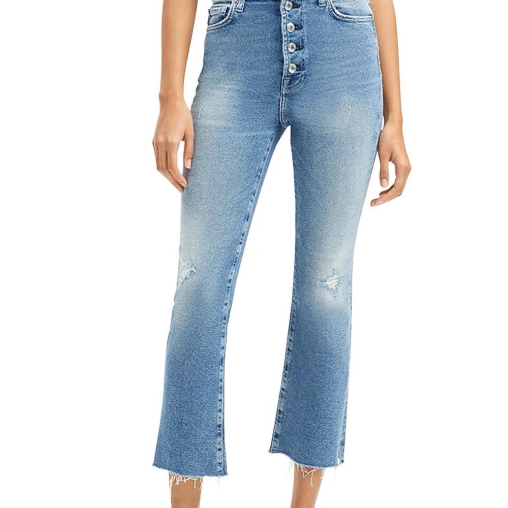 🩷 7ForAllMankind Womens Luxe Vintage Denim Ultra High Rise Straight Leg Jeans 30